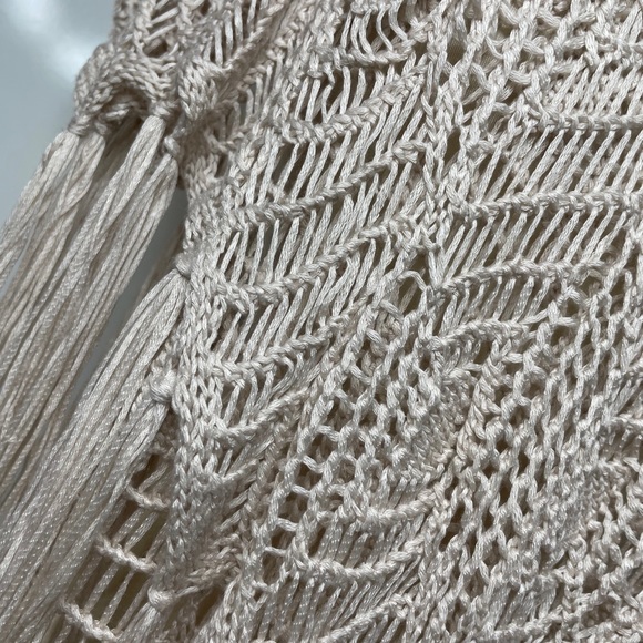 Handcrafted Knit Tassel Fringe Boho Sweater Poncho Boho Spell Gypsy Style Shawl - Picture 10 of 16